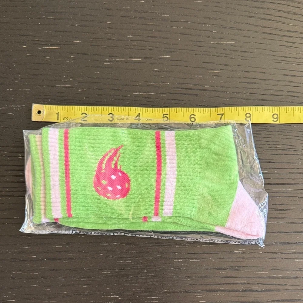 NEW Green and Pink Women's Pickleball Funky Socks Active Lounge